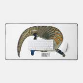 青い舌を使ったスケープの漫画イラストレーション デスクマット (キーボード&マウス)