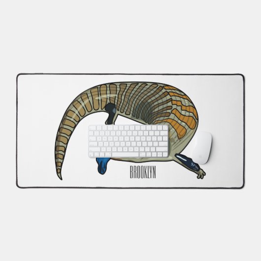青い舌を使ったスケープの漫画イラストレーション デスクマット (キーボード&マウス)