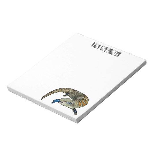 青い舌を使ったスケープの漫画イラストレーション ノートパッド (回転)