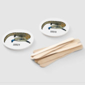 青い舌を使ったスケープの漫画イラストレーション ハンドファン (組立なし)