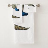 青い舌を使ったスケープの漫画イラストレーション バスタオルセット (インサイチュ)