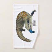 青い舌を使ったスケープの漫画イラストレーション バスタオルセット (ハンドタオル)