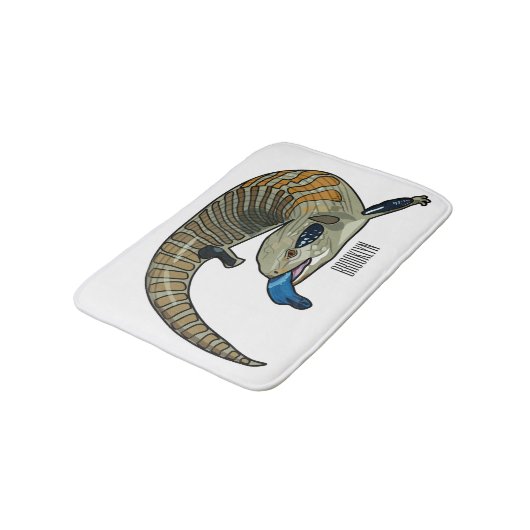 青い舌を使ったスケープの漫画イラストレーション バスマット (アングル)