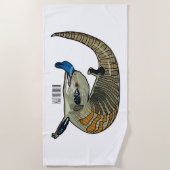 青い舌を使ったスケープの漫画イラストレーション ビーチタオル (正面)