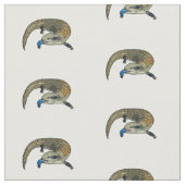 青い舌を使ったスケープの漫画イラストレーション ファブリック (クローズアップ)