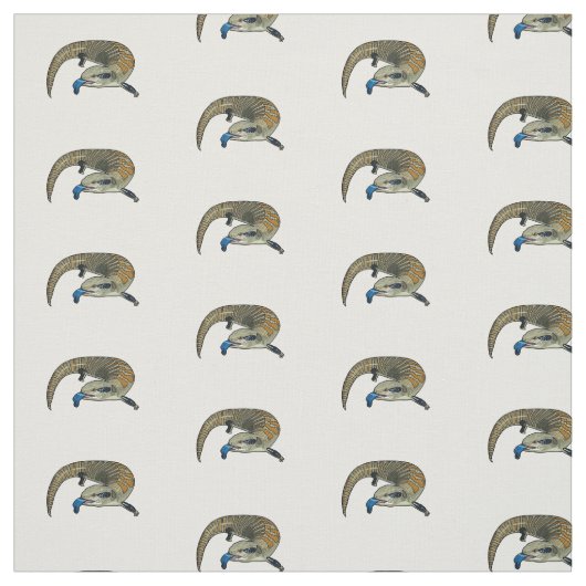 青い舌を使ったスケープの漫画イラストレーション ファブリック (見本)