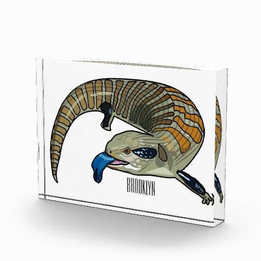 青い舌を使ったスケープの漫画イラストレーション フォトブロック (右)