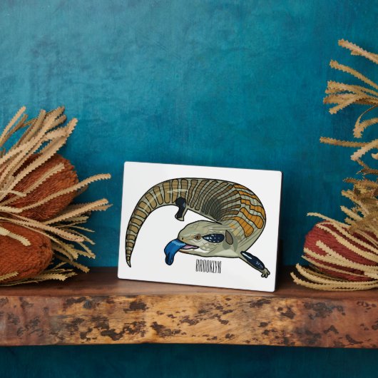 青い舌を使ったスケープの漫画イラストレーション フォトプラーク (側面)