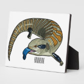 青い舌を使ったスケープの漫画イラストレーション フォトプラーク (側面)