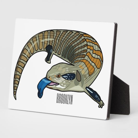 青い舌を使ったスケープの漫画イラストレーション フォトプラーク (側面)