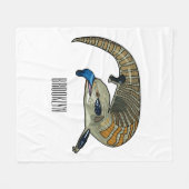 青い舌を使ったスケープの漫画イラストレーション フリースブランケット (正面(横))