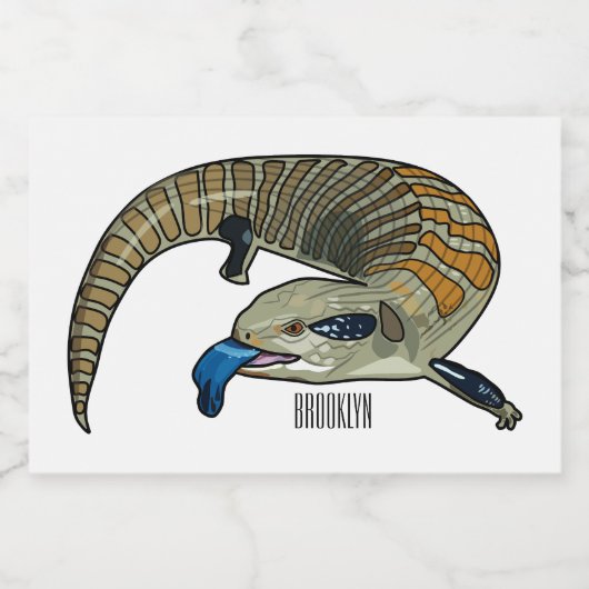 青い舌を使ったスケープの漫画イラストレーション フードラベル (シングルラベル)