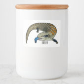 青い舌を使ったスケープの漫画イラストレーション フードラベル (正面)