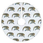 青い舌を使ったスケープの漫画イラストレーション ブラッシュドポリエステルツリースカート (正面)