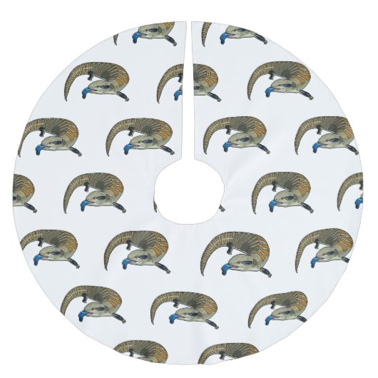 青い舌を使ったスケープの漫画イラストレーション ブラッシュドポリエステルツリースカート (正面)