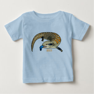 青い舌を使ったスケープの漫画イラストレーション ベビーTシャツ