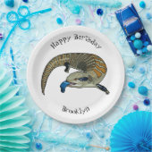 青い舌を使ったスケープの漫画イラストレーション ペーパープレート (パーティー)