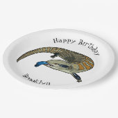 青い舌を使ったスケープの漫画イラストレーション ペーパープレート (アングル)