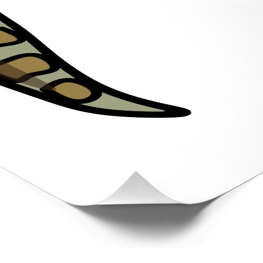 青い舌を使ったスケープの漫画イラストレーション ポスター (コーナー)