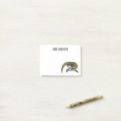 青い舌を使ったスケープの漫画イラストレーション ポストイット (デスク上)