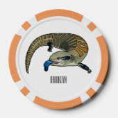 青い舌を使ったスケープの漫画イラストレーション ポーカーチップ (裏面)