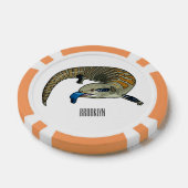 青い舌を使ったスケープの漫画イラストレーション ポーカーチップ (シングル)