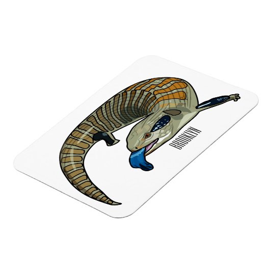 青い舌を使ったスケープの漫画イラストレーション マグネット (左側)