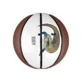 青い舌を使ったスケープの漫画イラストレーション ミニバスケットボール (縦)