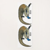 青い舌を使ったスケープの漫画イラストレーション ヨガマット (裏面)