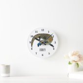 青い舌を使ったスケープの漫画イラストレーション ラウンド壁時計 (ホーム)