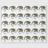 青い舌を使ったスケープの漫画イラストレーション ラッピングペーパー (フラット)