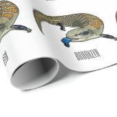 青い舌を使ったスケープの漫画イラストレーション ラッピングペーパー (ロールコーナー)