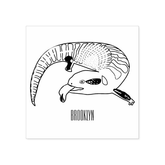 青い舌を使ったスケープの漫画イラストレーション ラバースタンプ (インプリント)