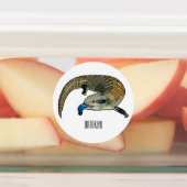 青い舌を使ったスケープの漫画イラストレーション ラベル (貼付)