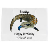 青い舌を使ったスケープの漫画イラストレーション ラージペーパーバッグ (裏面)