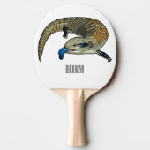 青い舌を使ったスケープの漫画イラストレーション 卓球ラケット (裏面)