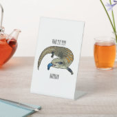 青い舌を使ったスケープの漫画イラストレーション 台座サイン (インサイチュ)