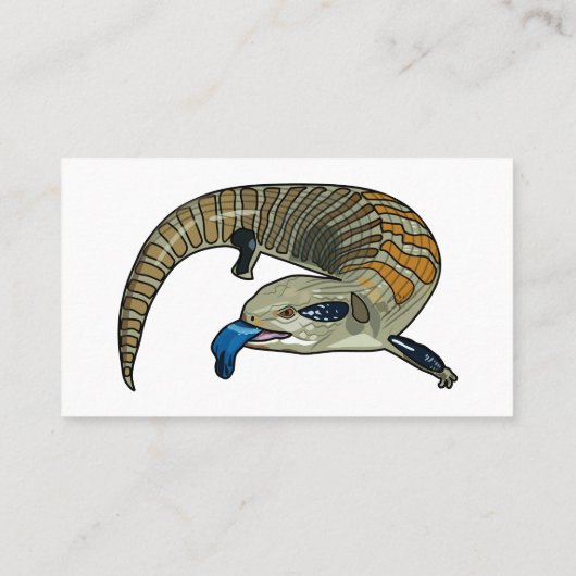 青い舌を使ったスケープの漫画イラストレーション 名刺 (裏面)