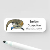 青い舌を使ったスケープの漫画イラストレーション 名札 (インサイチュ)