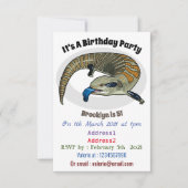 青い舌を使ったスケープの漫画イラストレーション 招待状 (正面)