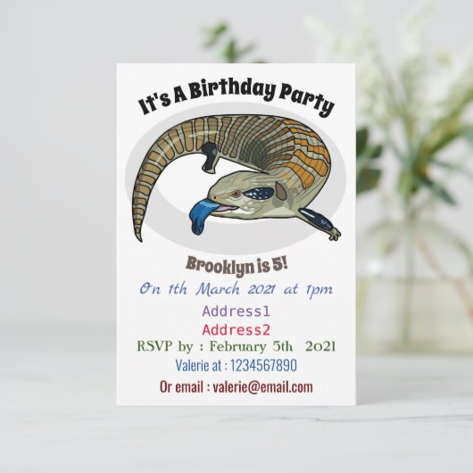 青い舌を使ったスケープの漫画イラストレーション 招待状 (スタンド正面)