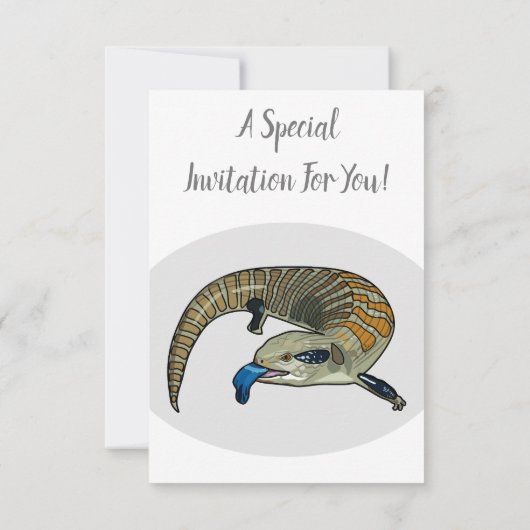 青い舌を使ったスケープの漫画イラストレーション 招待状 (裏面)