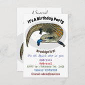 青い舌を使ったスケープの漫画イラストレーション 招待状 (正面/裏面)