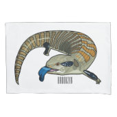 青い舌を使ったスケープの漫画イラストレーション 枕カバー (正面)