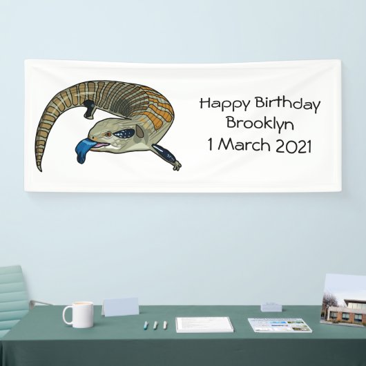 青い舌を使ったスケープの漫画イラストレーション 横断幕 (トレードショー)