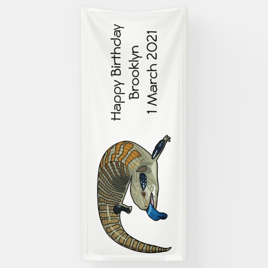 青い舌を使ったスケープの漫画イラストレーション 横断幕 (縦)