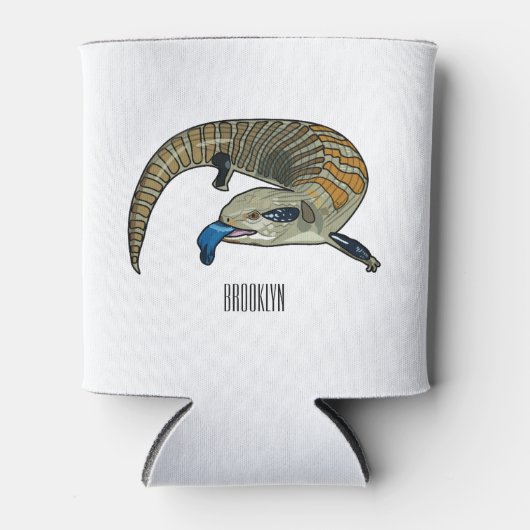 青い舌を使ったスケープの漫画イラストレーション 缶クーラー (正面)