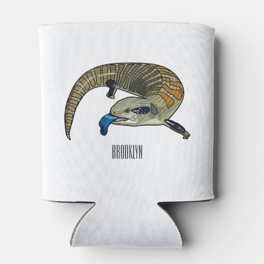 青い舌を使ったスケープの漫画イラストレーション 缶クーラー (裏面)