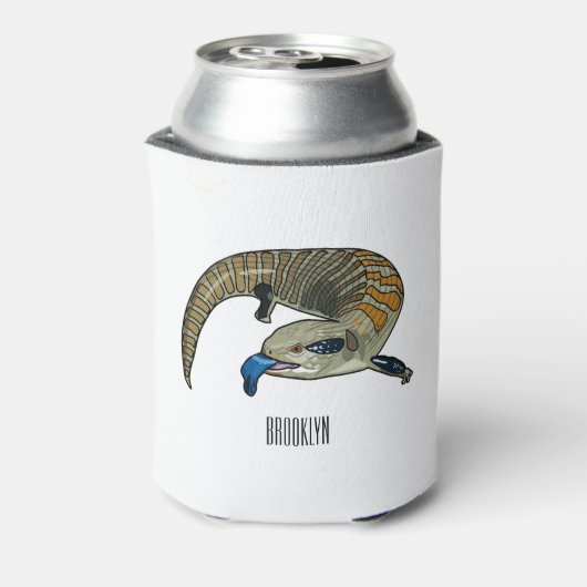 青い舌を使ったスケープの漫画イラストレーション 缶クーラー (缶裏面)