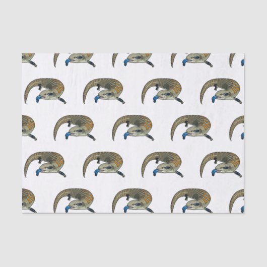 青い舌を使ったスケープの漫画イラストレーション 薄葉紙 (正面)